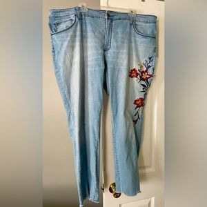 Universal Thread embroidered skinny ankle jeans 22W